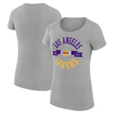 Los Angeles Lakers G-III 4Her by Carl Banks Women's Super-Slim Fit Lightweight Large City Logo T-Shirt Heather Gray - NBA