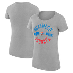 Oklahoma City Thunder G-III 4Her by Carl Banks Women's Super-Slim Fit Lightweight Large City Logo T-Shirt Heather Gray - NBA