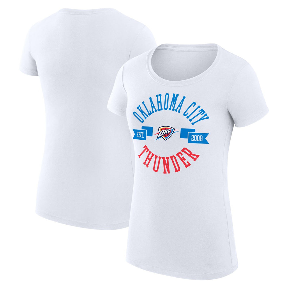 Oklahoma City Thunder G-III 4Her by Carl Banks Women's Super-Slim Fit Lightweight Large City Logo T-Shirt White - NBA