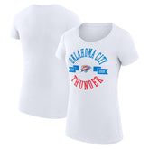 Oklahoma City Thunder G-III 4Her by Carl Banks Women's Super-Slim Fit Lightweight Large City Logo T-Shirt White - NBA