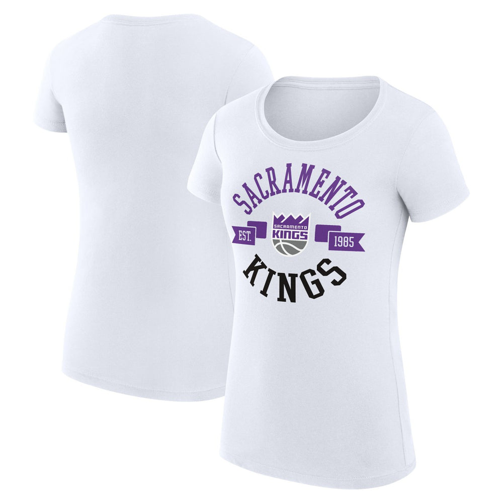 Sacramento Kings G-III 4Her by Carl Banks Women's Super-Slim Fit Lightweight Large City Logo T-Shirt White - NBA