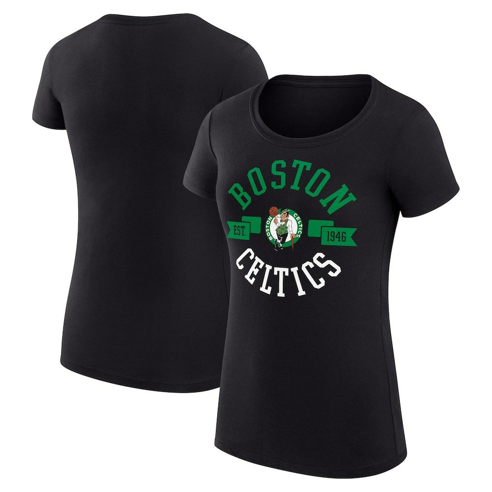 Boston Celtics G-III 4Her by Carl Banks Women's Super-Slim Fit Lightweight Large City Logo T-Shirt Black - NBA
