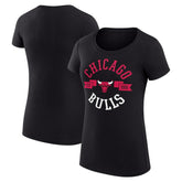 Chicago Bulls G-III 4Her by Carl Banks Women's Super-Slim Fit Lightweight Large City Logo T-Shirt Black - NBA