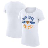 New York Knicks G-III 4Her by Carl Banks Women's Super-Slim Fit Lightweight Large City Logo T-Shirt White - NBA