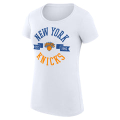 New York Knicks G-III 4Her by Carl Banks Women's Super-Slim Fit Lightweight Large City Logo T-Shirt White - NBA