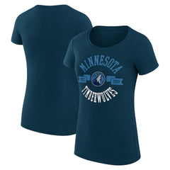 Minnesota Timberwolves G-III 4Her by Carl Banks Women's Super-Slim Fit Lightweight Large City Logo T-Shirt Navy - NBA