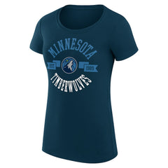 Minnesota Timberwolves G-III 4Her by Carl Banks Women's Super-Slim Fit Lightweight Large City Logo T-Shirt Navy - NBA
