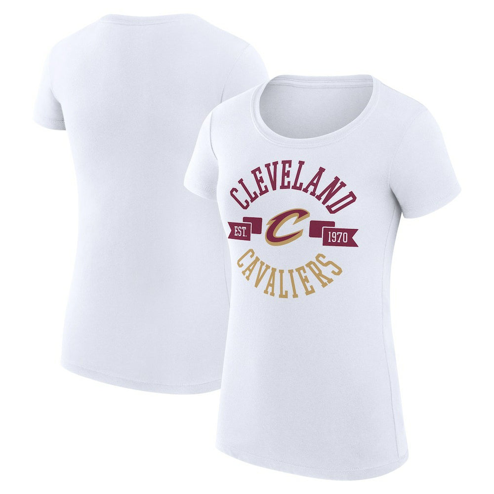 Cleveland Cavaliers G-III 4Her by Carl Banks Women's Super-Slim Fit Lightweight Large City Logo T-Shirt White - NBA