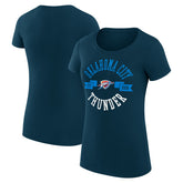Oklahoma City Thunder G-III 4Her by Carl Banks Women's Super-Slim Fit Lightweight Large City Logo T-Shirt Navy - NBA