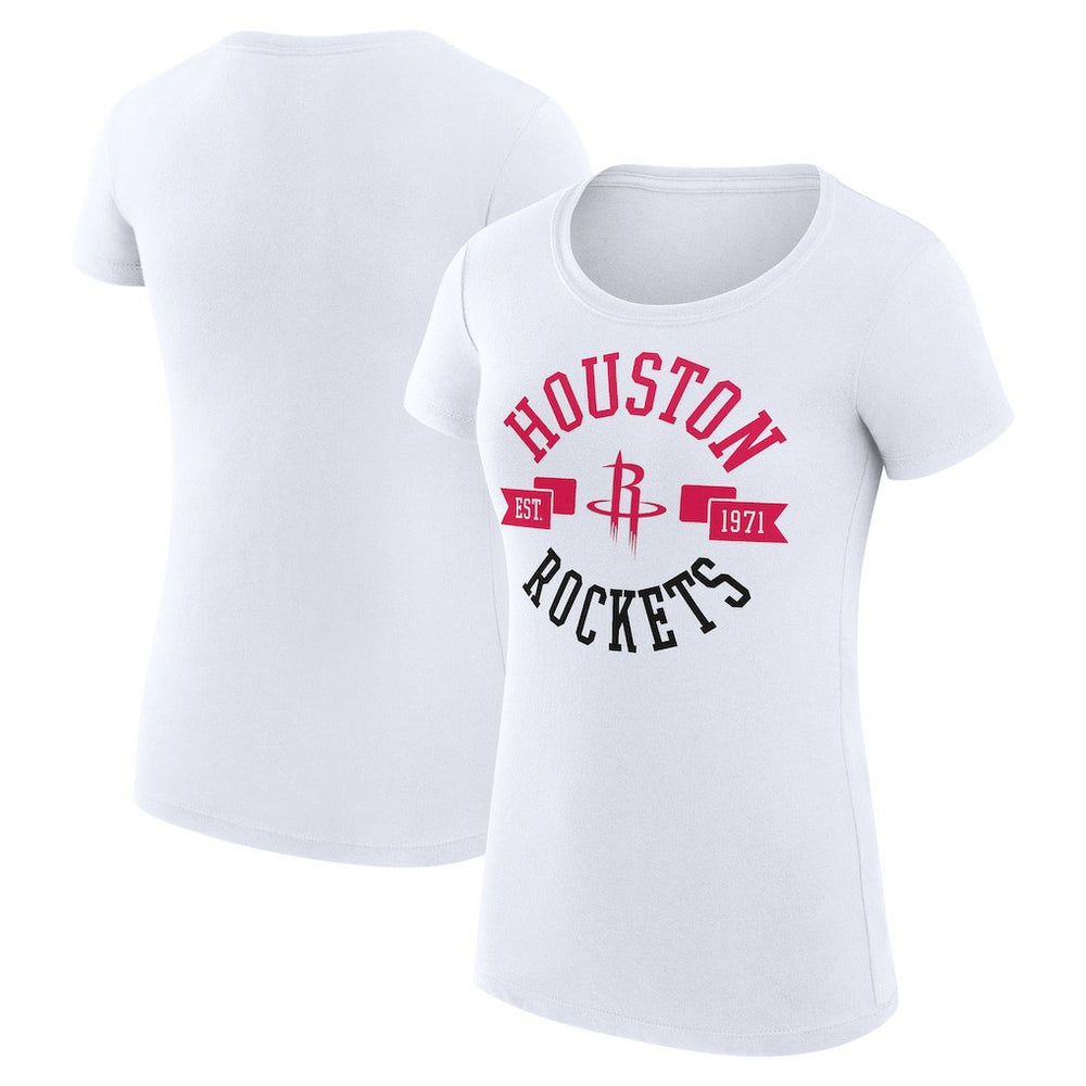 Houston Rockets G-III 4Her by Carl Banks Women's Super-Slim Fit Lightweight Large City Logo T-Shirt White - NBA