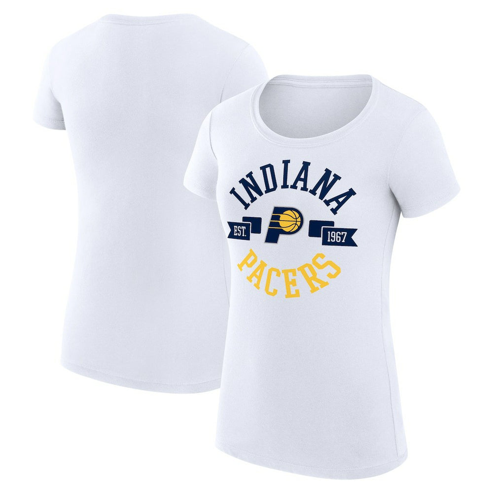 Indiana Pacers G-III 4Her by Carl Banks Women's Super-Slim Fit Lightweight Large City Logo T-Shirt White - NBA