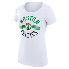 Boston Celtics G-III 4Her by Carl Banks Women's Super-Slim Fit Lightweight Large City Logo T-Shirt White - NBA