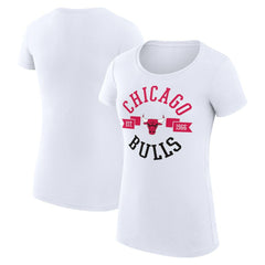 Chicago Bulls G-III 4Her by Carl Banks Women's Super-Slim Fit Lightweight Large City Logo T-Shirt White - NBA