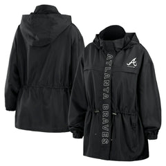 Atlanta Braves WEAR by Erin Andrews Women's Full-Zip Windbreaker Hoodie Jacket - MLB