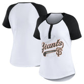 San Francisco Giants WEAR by Erin Andrews Women's Fitted Henley Raglan T-Shirt - MLB