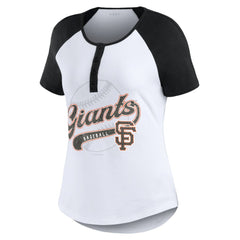San Francisco Giants WEAR by Erin Andrews Women's Fitted Henley Raglan T-Shirt - MLB