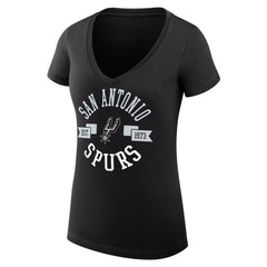 San Antonio Spurs G-III 4Her by Carl Banks Women's Super-Slim Fit Lightweight Large City Logo V-Neck T-Shirt Black - NBA