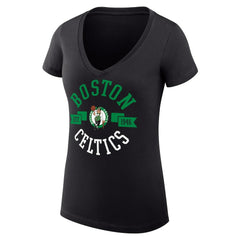 Boston Celtics G-III 4Her by Carl Banks Women's Super-Slim Fit Lightweight Large City Logo V-Neck T-Shirt Black - NBA