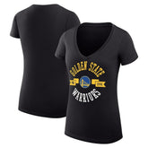 Golden State Warriors G-III 4Her by Carl Banks Women's Super-Slim Fit Lightweight Large City Logo V-Neck T-Shirt Black - NBA