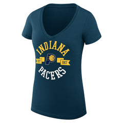 Indiana Pacers G-III 4Her by Carl Banks Women's Super-Slim Fit Lightweight Large City Logo V-Neck T-Shirt Navy - NBA