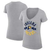 Indiana Pacers G-III 4Her by Carl Banks Women's Super-Slim Fit Lightweight Large City Logo V-Neck T-Shirt Heather Gray - NBA