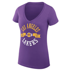Los Angeles Lakers G-III 4Her by Carl Banks Women's Super-Slim Fit Lightweight Large City Logo V-Neck T-Shirt Purple - NBA