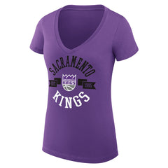 Sacramento Kings G-III 4Her by Carl Banks Women's Super-Slim Fit Lightweight Large City Logo V-Neck T-Shirt Purple - NBA