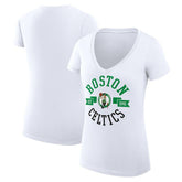 Boston Celtics G-III 4Her by Carl Banks Women's Super-Slim Fit Lightweight Large City Logo V-Neck T-Shirt White - NBA