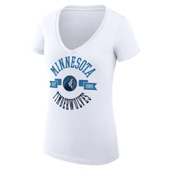 Minnesota Timberwolves G-III 4Her by Carl Banks Women's Super-Slim Fit Lightweight Large City Logo V-Neck T-Shirt White - NBA