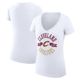 Cleveland Cavaliers G-III 4Her by Carl Banks Women's Super-Slim Fit Lightweight Large City Logo V-Neck T-Shirt White - NBA