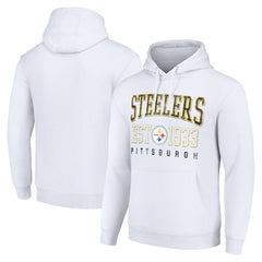 Pittsburgh Steelers Starter Unisex Throwback Logo Pullover Hoodie White | NFL