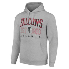 Atlanta Falcons Starter Unisex Throwback Logo Pullover Hoodie Heather Gray | NFL