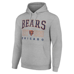 Chicago Bears Starter Unisex Throwback Logo Pullover Hoodie Heather Gray | NFL