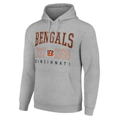 Cincinnati Bengals Starter Unisex Throwback Logo Pullover Hoodie Heather Gray | NFL
