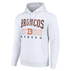 Denver Broncos Starter Unisex Throwback Logo Pullover Hoodie White | NFL