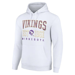 Minnesota Vikings Starter Unisex Throwback Logo Pullover Hoodie White | NFL