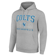 Indianapolis Colts Starter Unisex Throwback Logo Pullover Hoodie Heather Gray | NFL