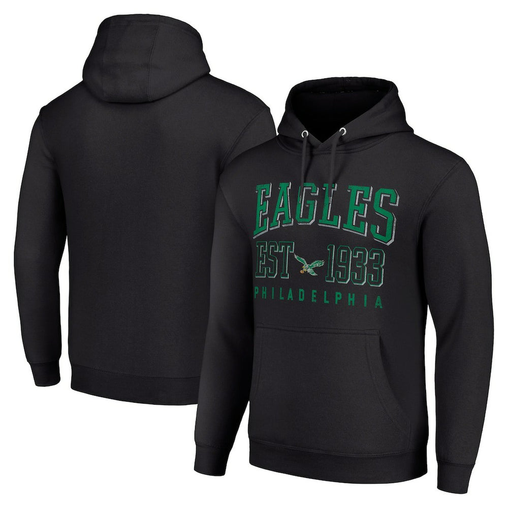 Philadelphia Eagles Starter Unisex Throwback Logo Pullover Hoodie Black | NFL