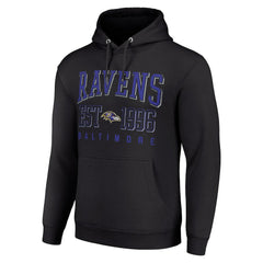 Baltimore Ravens Starter Unisex Throwback Logo Pullover Hoodie Black | NFL