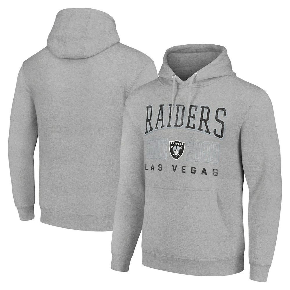 Las Vegas Raiders Starter Unisex Throwback Logo Pullover Hoodie Heather Gray | NFL