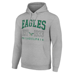 Philadelphia Eagles Starter Unisex Throwback Logo Pullover Hoodie Heather Gray | NFL
