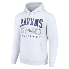 Baltimore Ravens Starter Unisex Throwback Logo Pullover Hoodie White | NFL