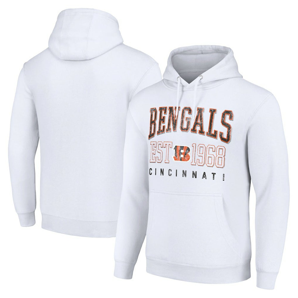 Cincinnati Bengals Starter Unisex Throwback Logo Pullover Hoodie White | NFL