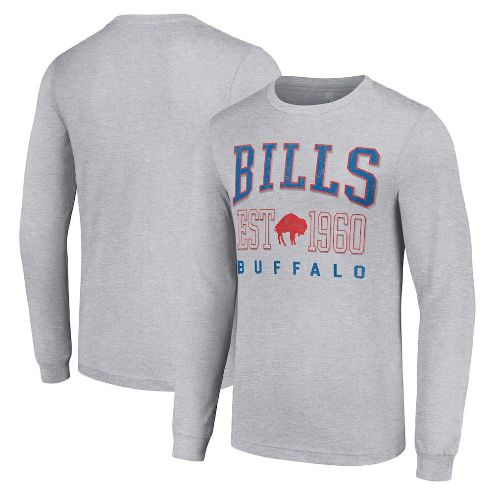 Buffalo Bills Starter Throwback Logo Long Sleeve T-Shirt Heather Gray | NFL