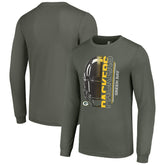Green Bay Packers Starter Half Helmet Logo Long Sleeve T-Shirt Green | NFL