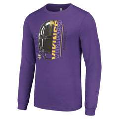 Minnesota Vikings Starter Half Helmet Logo Long Sleeve T-Shirt Purple | NFL