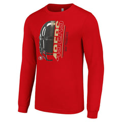 San Francisco 49ers Starter Half Helmet Logo Long Sleeve T-Shirt Scarlet | NFL