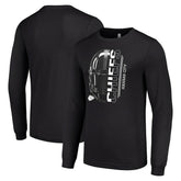 Kansas City Chiefs Starter Half Helmet Logo Long Sleeve T-Shirt Black | NFL