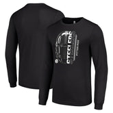 Pittsburgh Steelers Starter Half Helmet Logo Long Sleeve T-Shirt Black | NFL