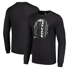 San Francisco 49ers Starter Half Helmet Logo Long Sleeve T-Shirt Black | NFL